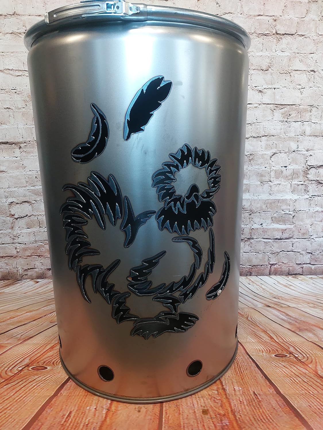 Fuchsbau Feuertonnen Feuertonne mit - Seidenhuhn - Motiv - Gefertigt ...